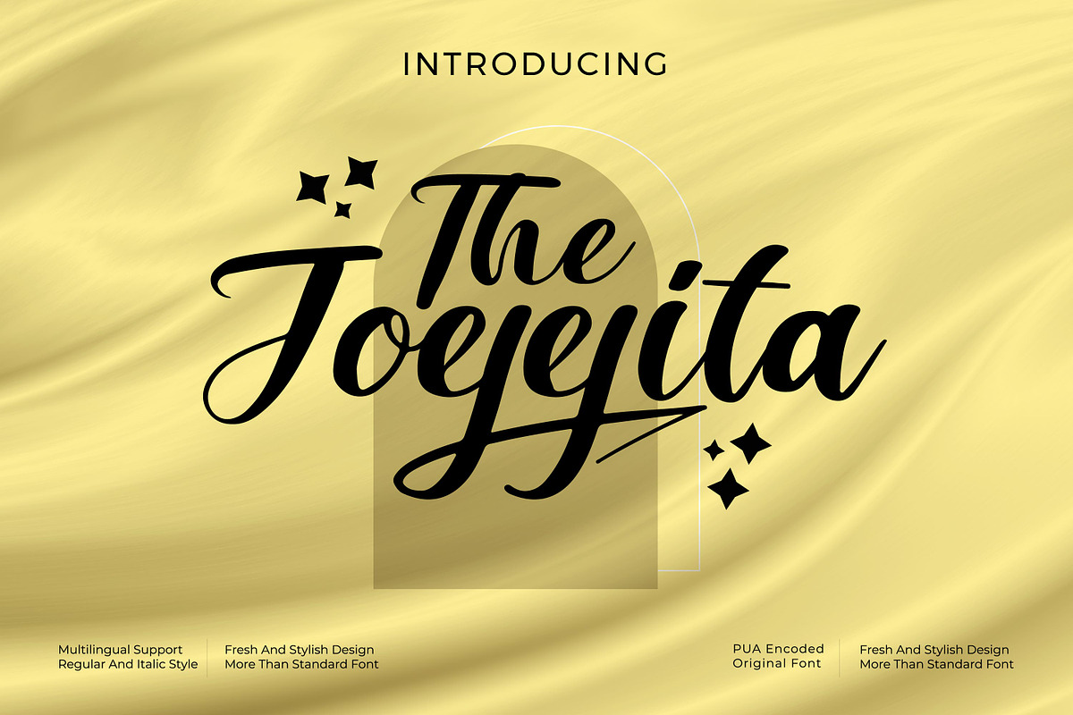 The Joejeita - Script style font, a Script Font by mahstudios (Photo 1 of 8)