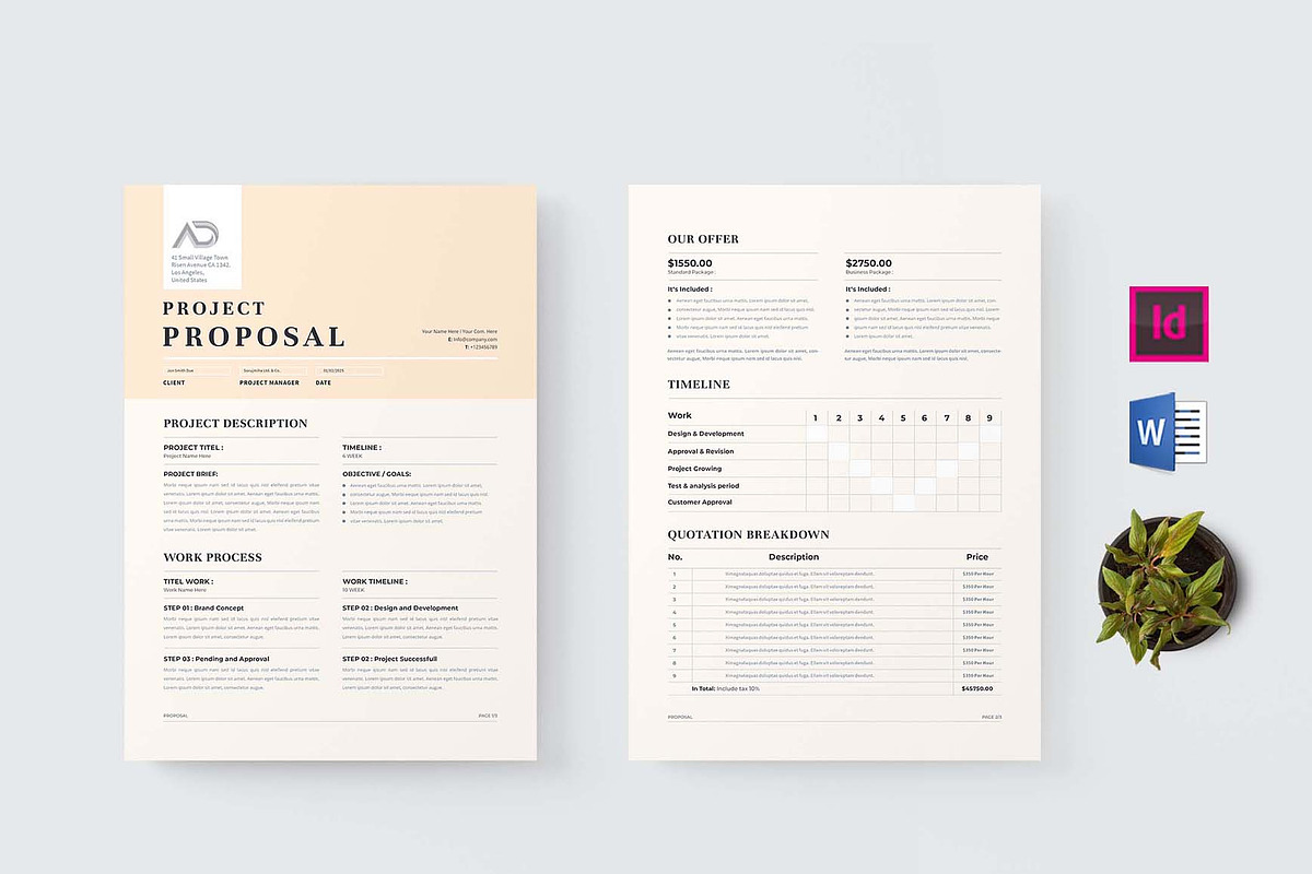 Proposal | MS Word & Indesign, a Stationery Template by design_hut (Photo 1 of 7)