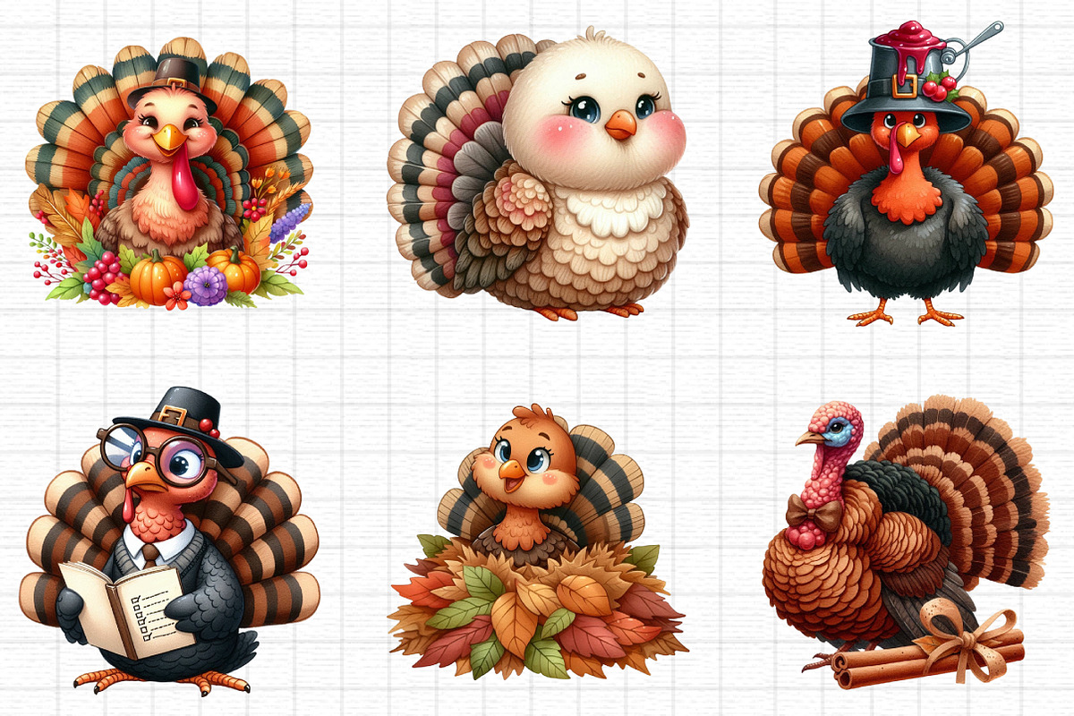 Watercolor Thanksgiving Clipart, a Seasonal Illustration by Daily.Designs