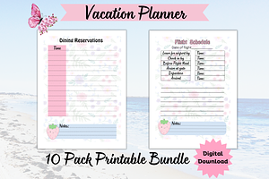 Vacation Planner Printable PNG