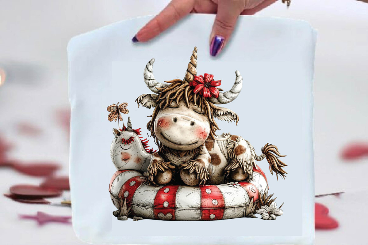 Whimsical Pool Day Highland Cow Clip, an Illustration by SVGArt (Photo 7 of 9)
