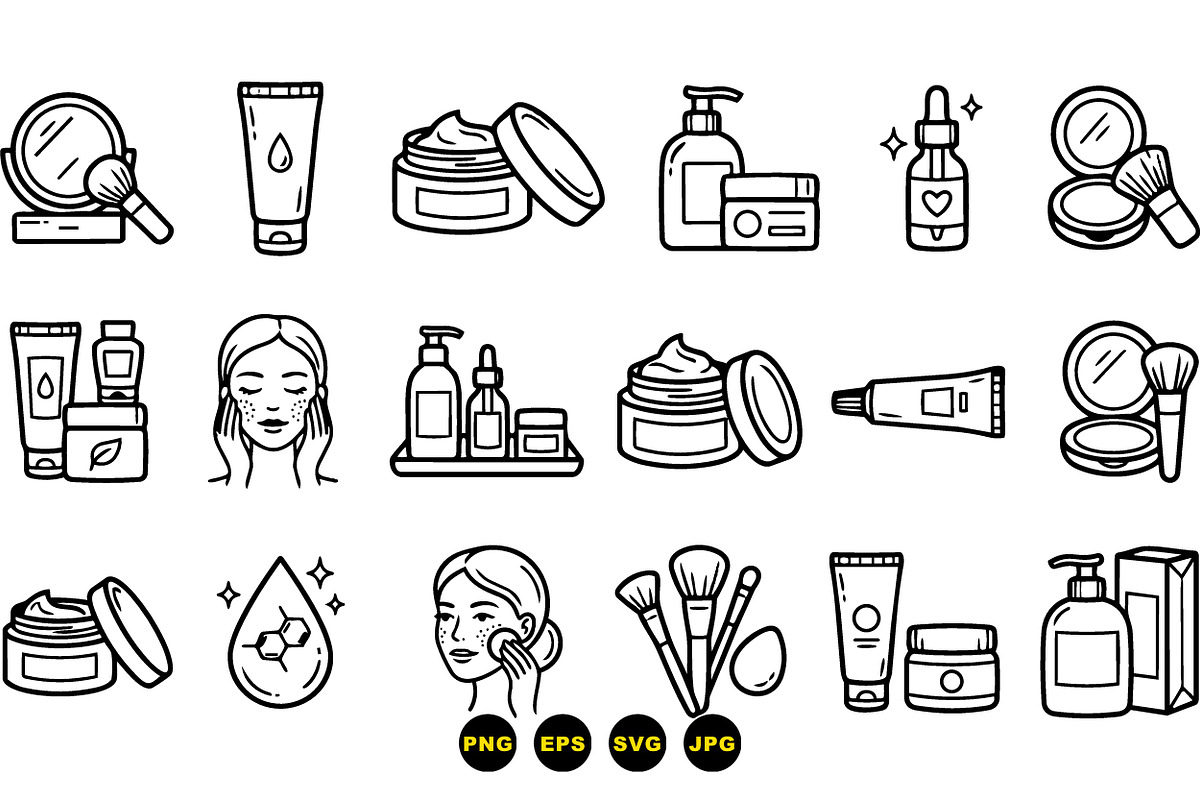 Minimalist Skincare Icons Set, an Illustration by designvectx (Photo 3 of 3)