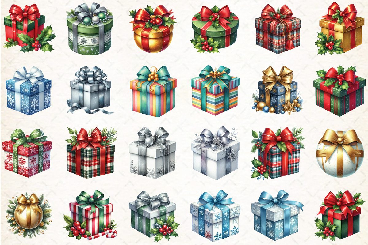 Christmas Present Clipart Bundle, an Illustration by Libby Wishes (Photo 2 of 5)