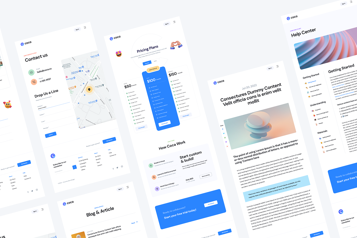 Coca - SaaS Landing Page Kit V1, an UI Kit Template by Sans Design (Photo 8 of 8)