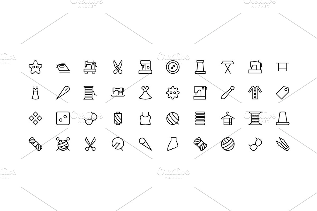 100+ Sewing and Stitching Icons preview 2