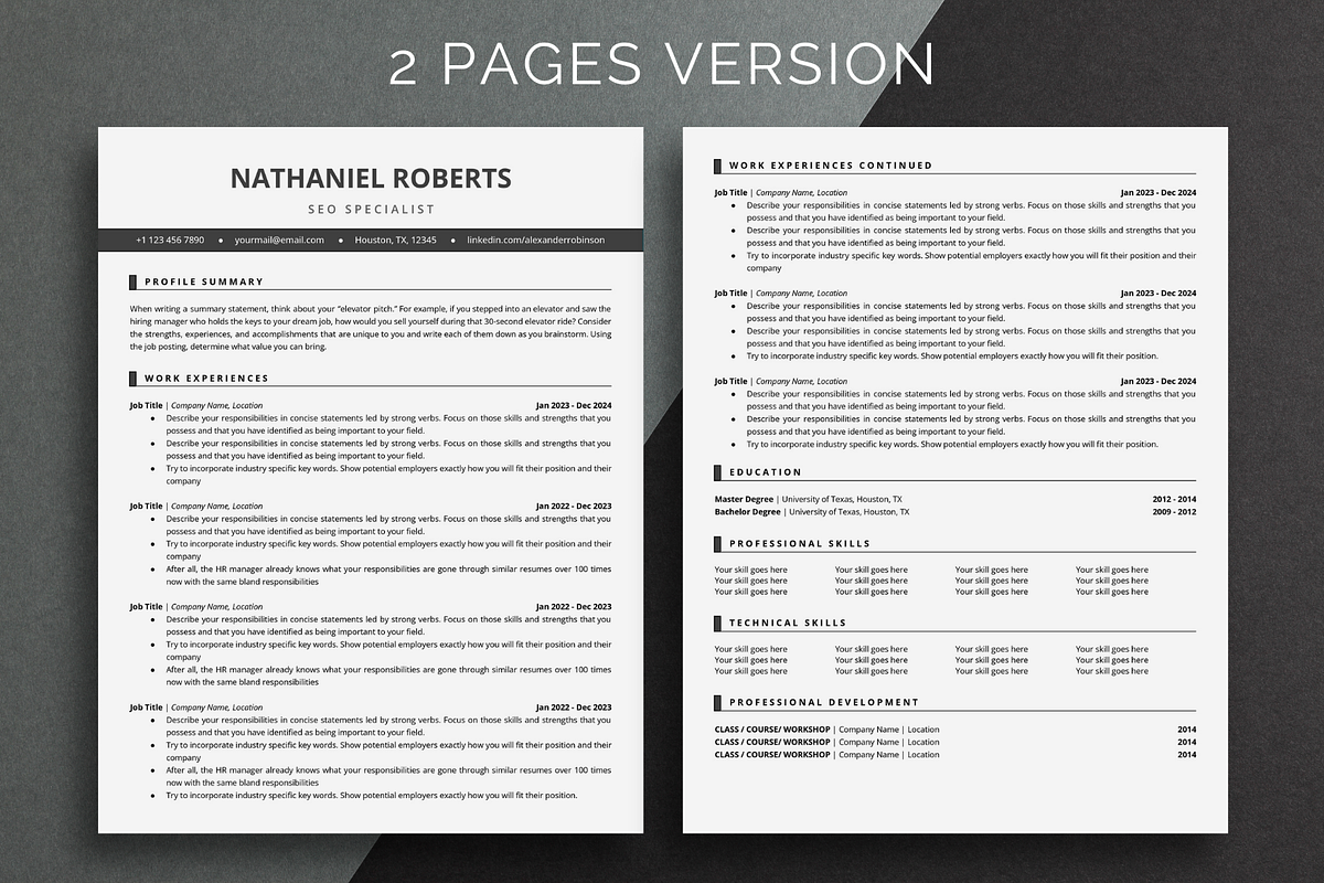 ATS Resume Template Google Docs, a Resume Template by bonadigitals (Photo 2 of 5)