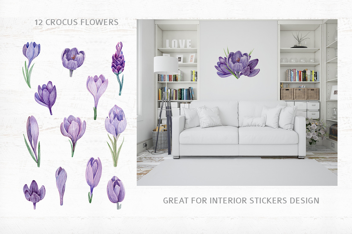 Crocus Clipart Collection, an Object Graphic by Kate Galunga Artstore (Photo 2 of 7)