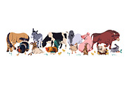 Farm animals set, seamless patterns, an Animal Illustration by PaperTrident (Thumbnail 2 of 4)