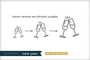 Minimal new year icons, an Outline Icon by Picture Window (Thumbnail 4 of 5)