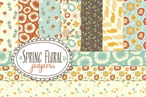 Spring Floral Patterns - Vector