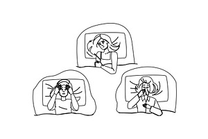 recovery sick woman bed vector, a Person Illustration by pikepicture