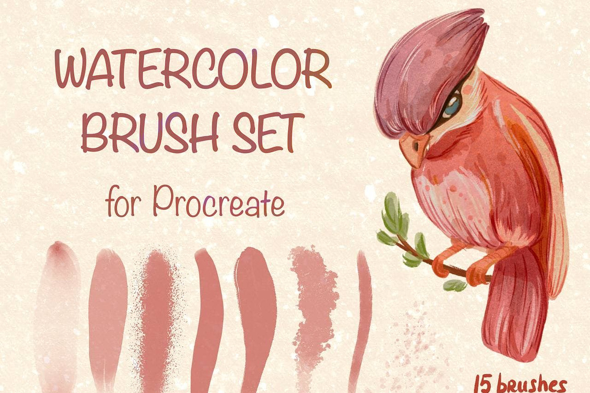 Watercolor brushes for Procreate, a Texture Graphic by KrisPlazun (Photo 1 of 6)