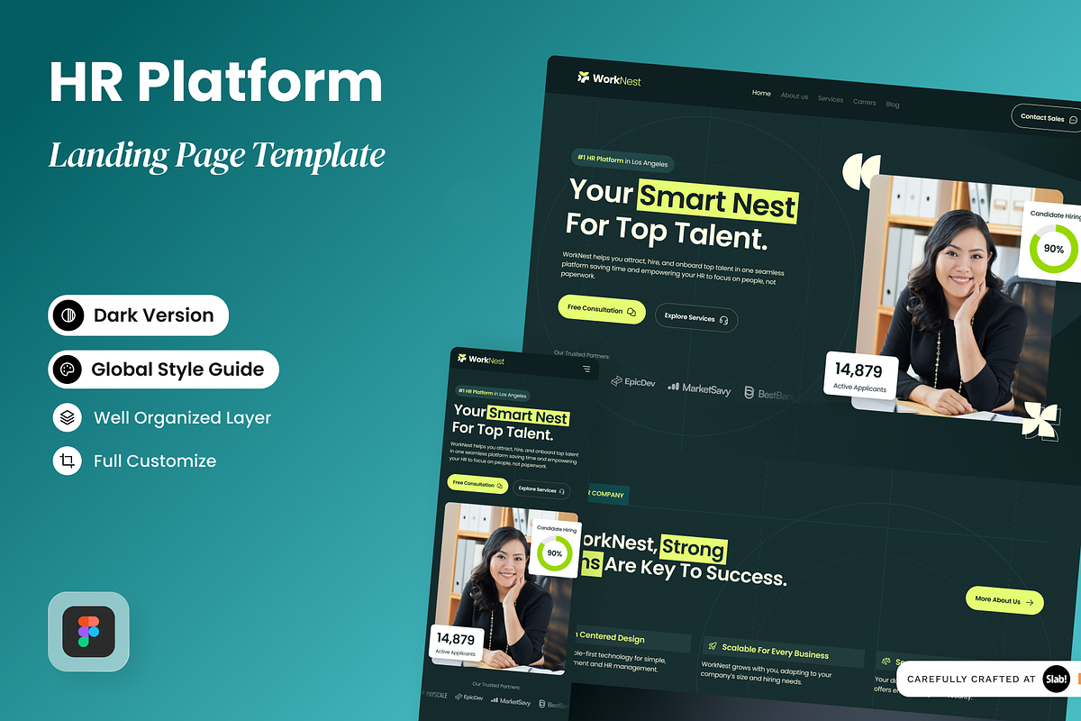 WorkNest - HR Platform Landing Page