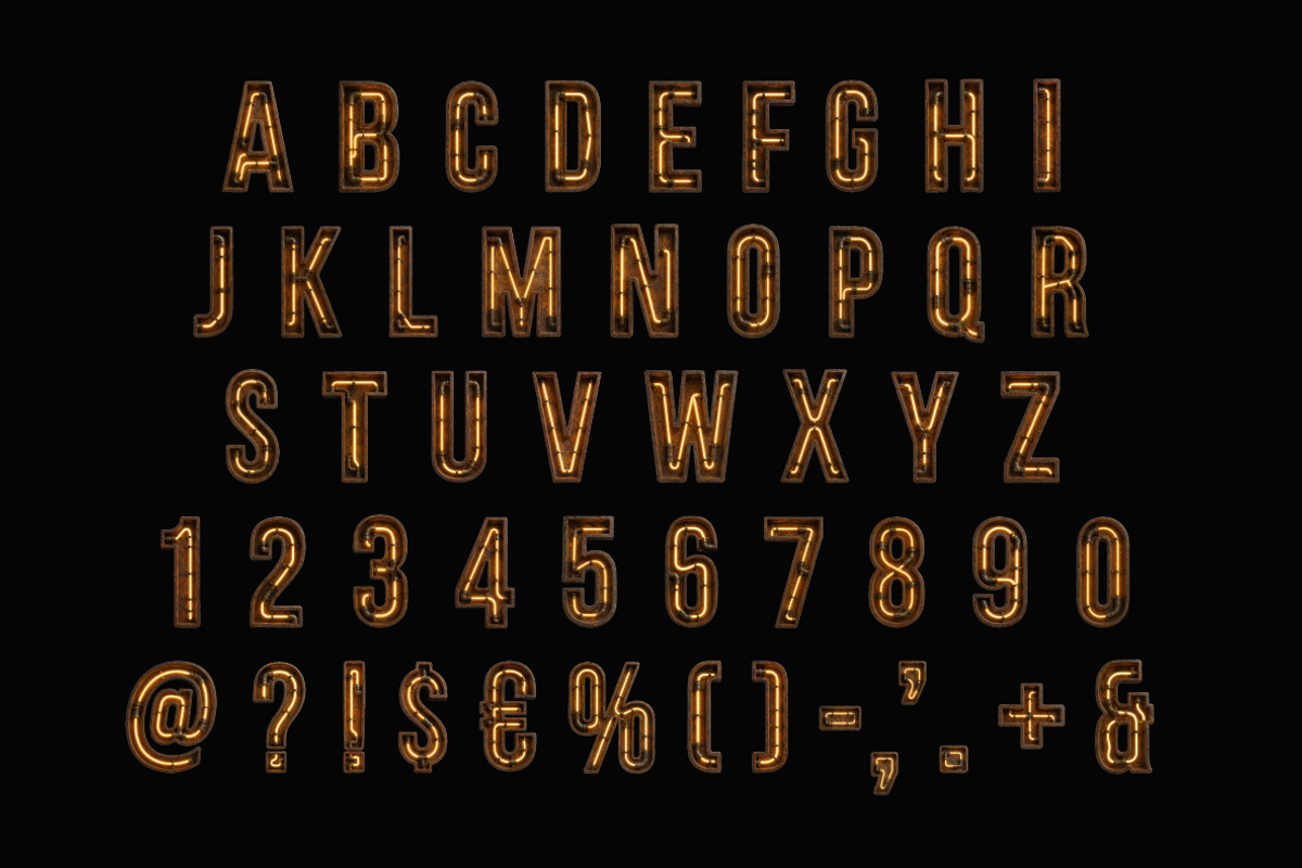 Rusty Neon Font, a Sans Serif Font by Handmadefont (Photo 2 of 19)