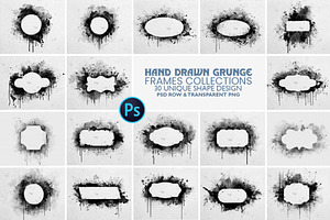 Hand Drawn Grunge Frames Collection