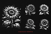 10 Bundle Dark Art Sun Flower, an Illustration by Morspective (Thumbnail 3 of 7)