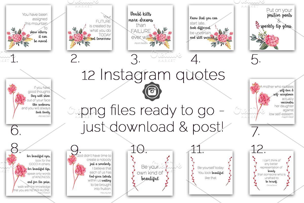 Botanical Watercolor FB/IG Bundle, a Social Media Template by Andrea Schrag Designs (Photo 4 of 5)