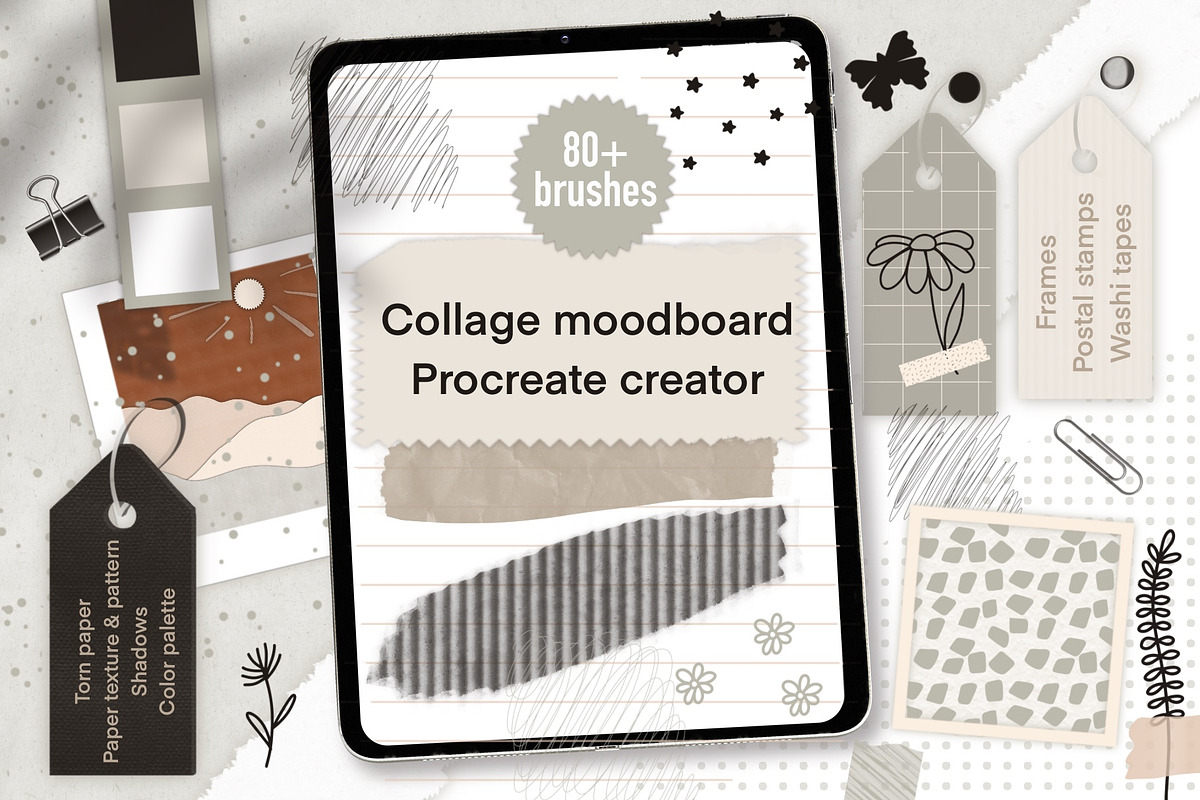 Procreate moodboard iPad collage, a Brush Add-On by Let's Art (Photo 1 of 15)