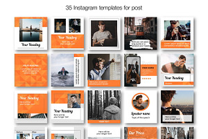 Orange CANVA Instagram Template Set