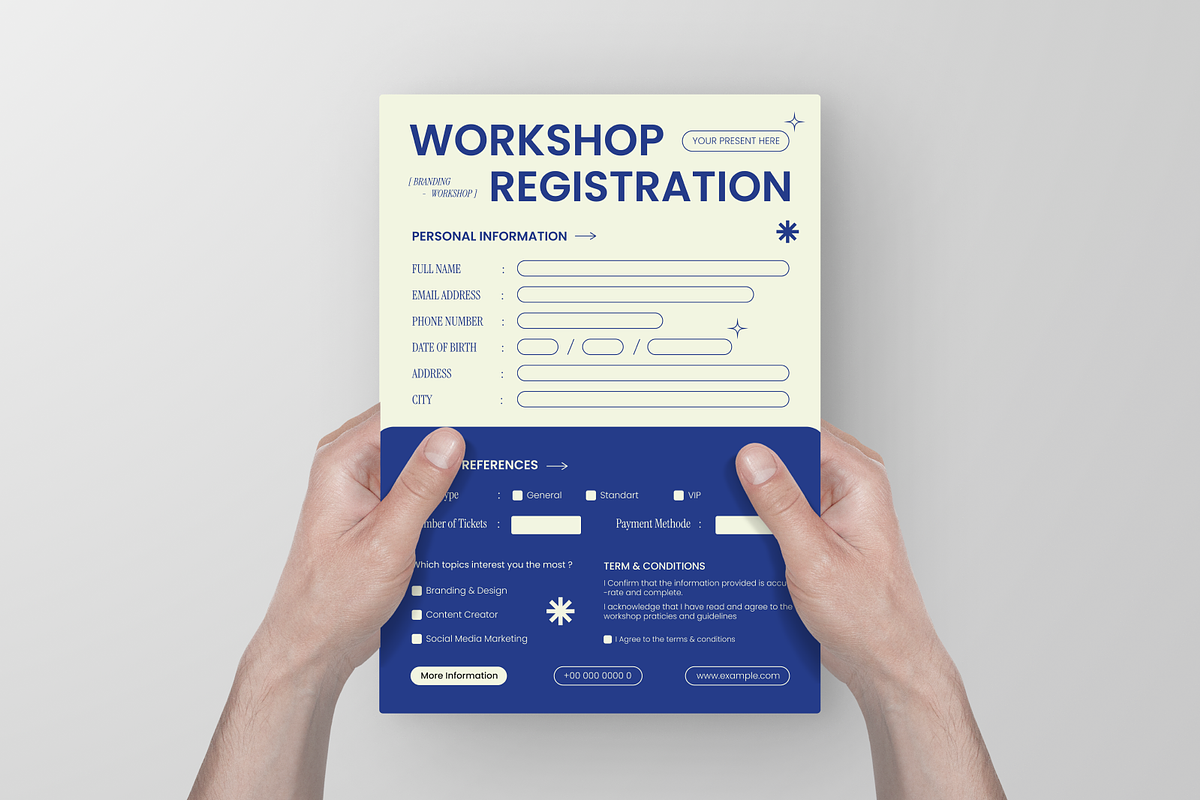 Minimalist Workshop Registration, a Flyer Template by Annora Studio (Photo 6 of 6)