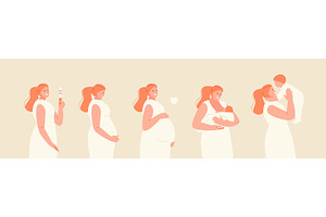 Young woman becoming mother