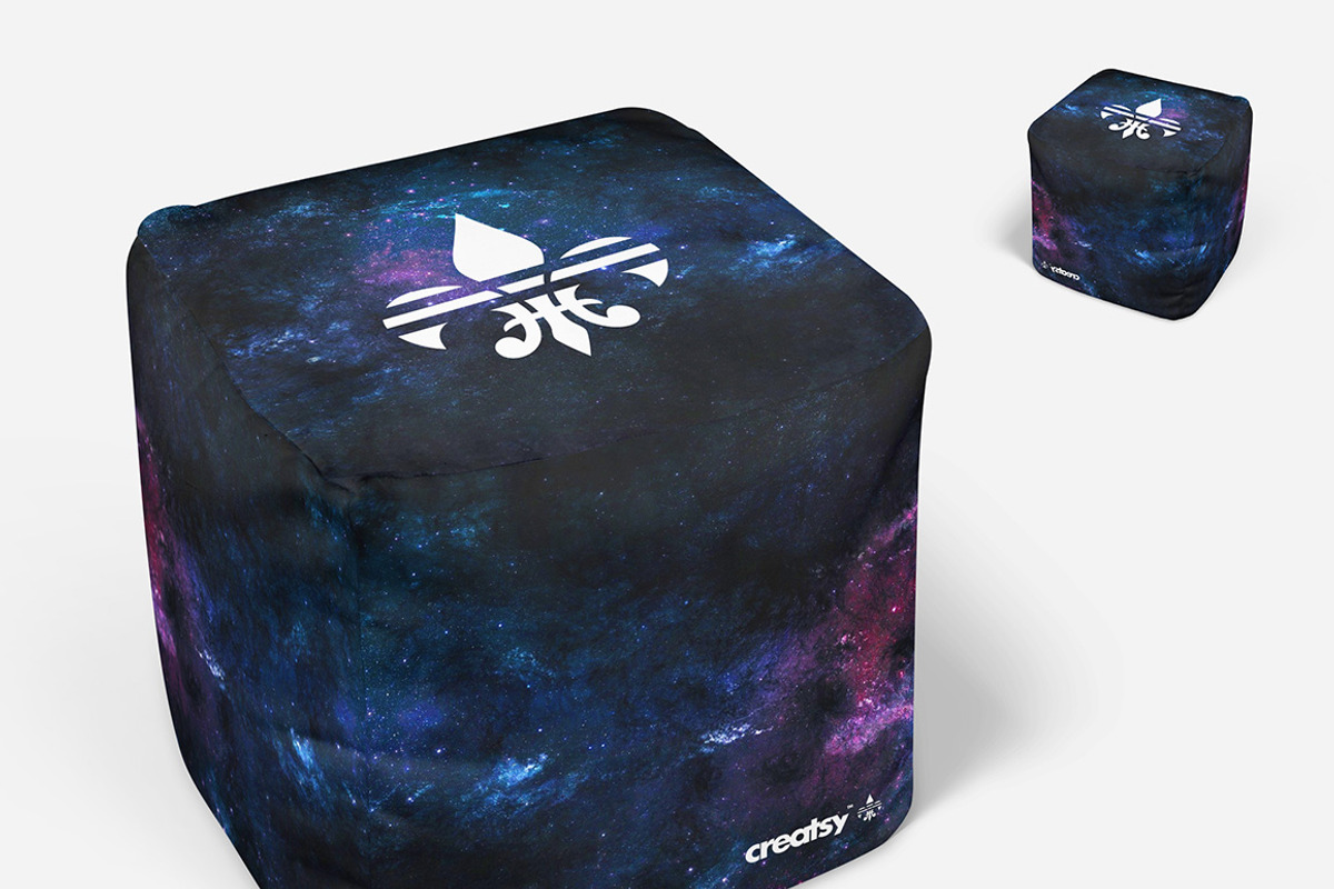Ottoman Cube and Round Mockup Set, a Product Mockup by Creatsy (Photo 2 of 7)