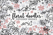 Floral Doodle photoshop brushes, a Brush Add-On by Studio-Charlie (Thumbnail 1 of 2)