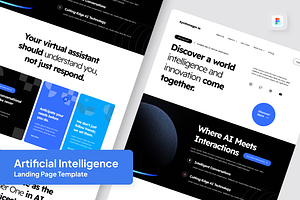 Artificial Intelligence Landing Page, a Landing Page Template by SquidPixey