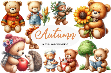 Autumn Teddy Bear Sublimation