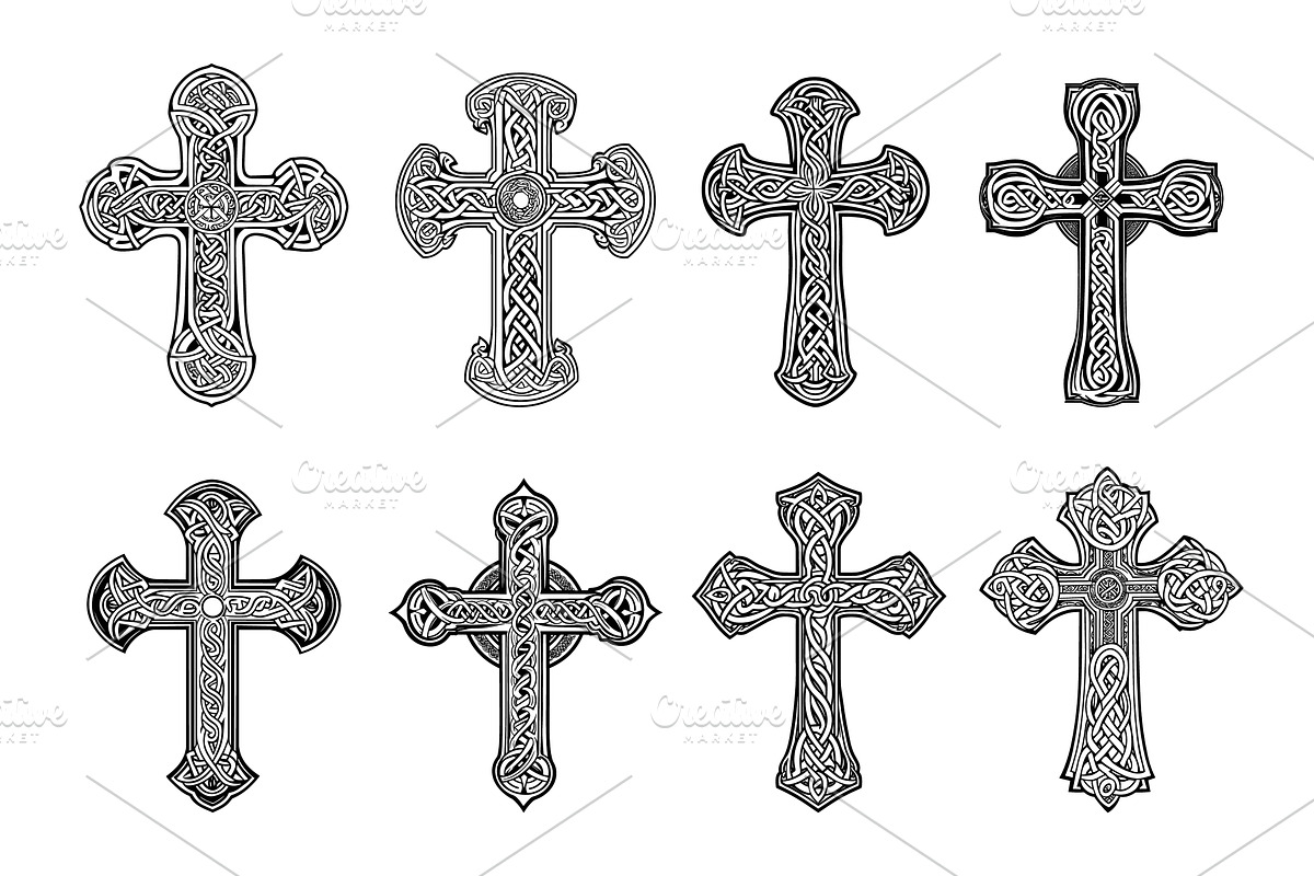 Black ink sketch celtic cross. Old, an Illustration by Stock-Smart-Start