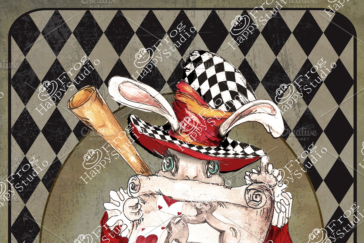 Alice in Wonderland White Rabbit, an Animal Illustration by Arevka
