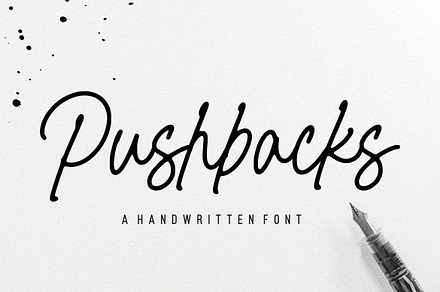 Pushbacks - Handwritten Font, a Script Font by Letterative Studio