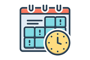 Deadline time limit color icon