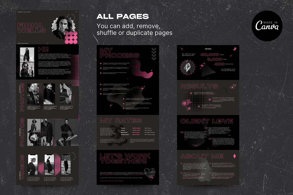 Canva UGC Fashion Portfolio Template, a Landing Page Template by SlideStation (Photo 10 of 10)