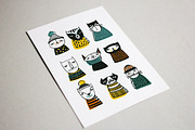 Vector set. Cats muzzles and pattern, a Pattern Graphic by Good Studio (Thumbnail 5 of 5)