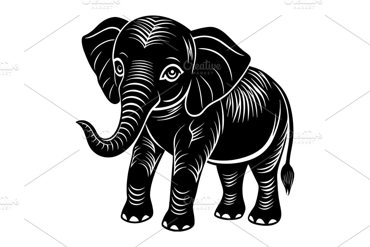 Baby elephant, an Illustration by Mark1987