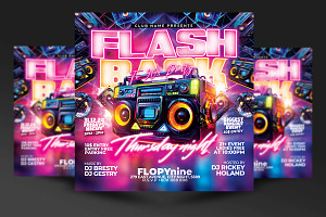 Retro 90s Party Flyer Template