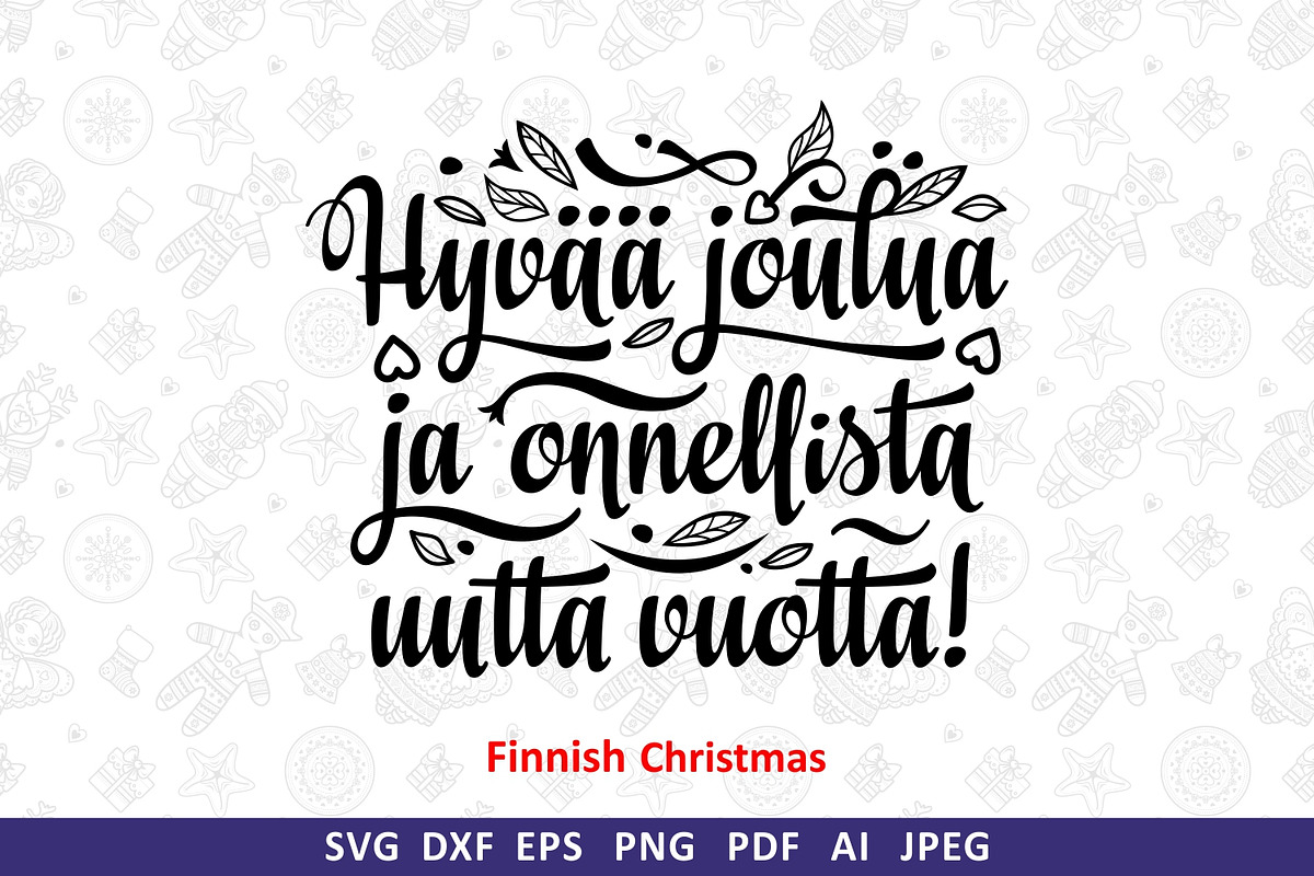 Finnish Christmas svg Finland Hyvaa, an Object Graphic by Zoya Miller (Photo 2 of 9)