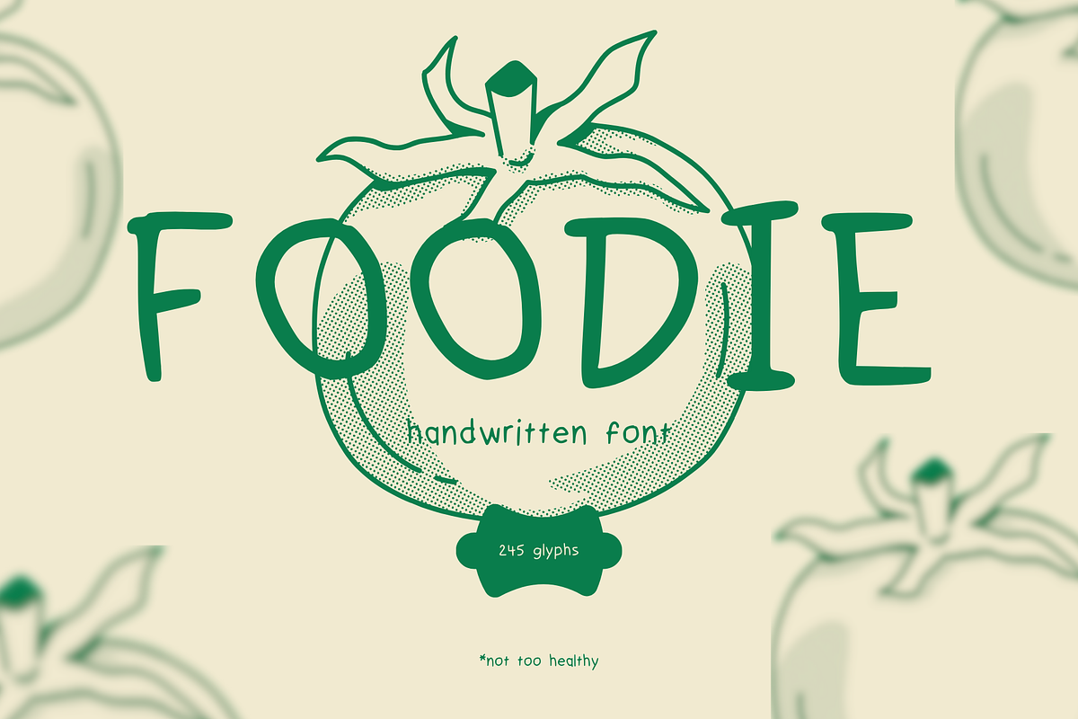 Foodie - Handwritten Font, a Handwritten Font by BiancaXavier (Photo 1 of 7)