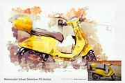 Watercolor Urban Sketcher PS Action, an Action Add-On by SlideSalad (Thumbnail 15 of 21)