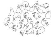 Cats! 19 Fabulous Felines, an Animal Illustration by dear uncle (Thumbnail 2 of 4)