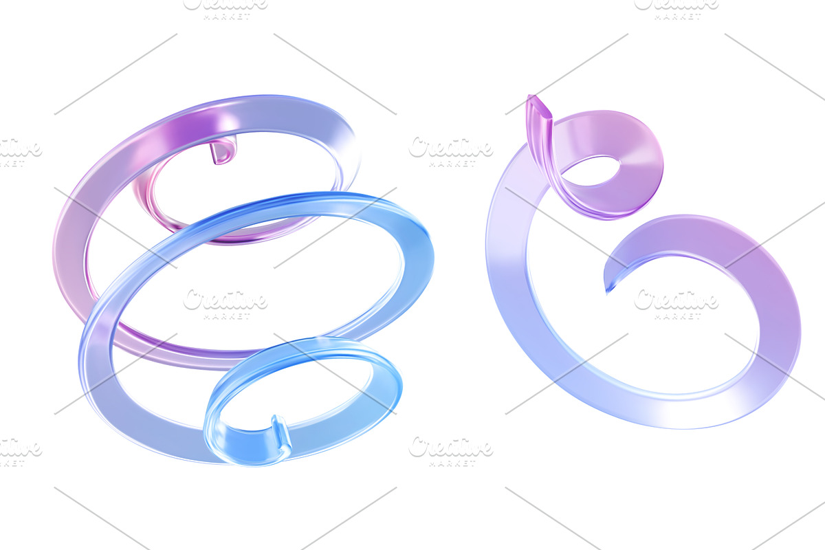 Spiral glass ribbons floating, an Illustration by art PVP - market