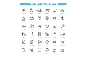 Building, construction icons, an Object Illustration by Tettygreen