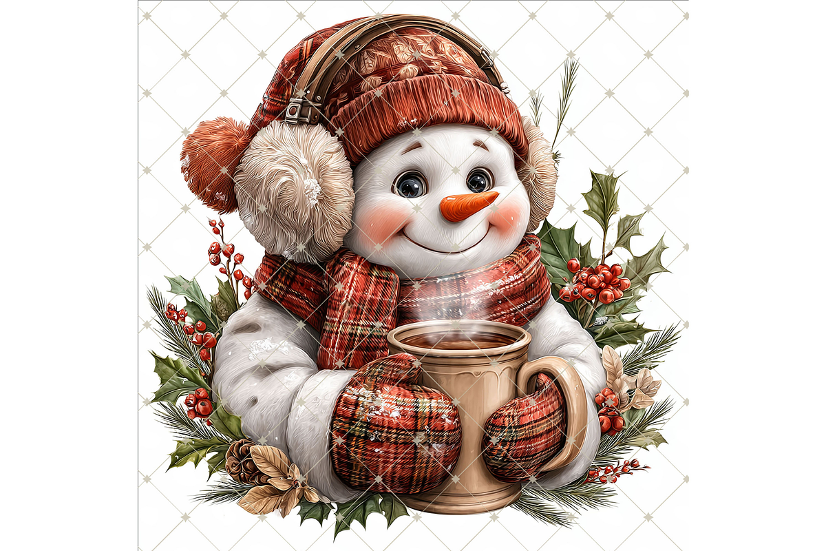 Hot Cocoa Snowman Clipart JPG, an Illustration by Memories By Lea (Photo 9 of 10)