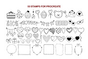 50 Valentine Procreate Stamps, a Brush Add-On by ArtGiftsStudio (Thumbnail 3 of 5)