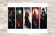 Vampire Bookmarks Printable, a Person Illustration by GlamArtZhanna (Thumbnail 2 of 3)
