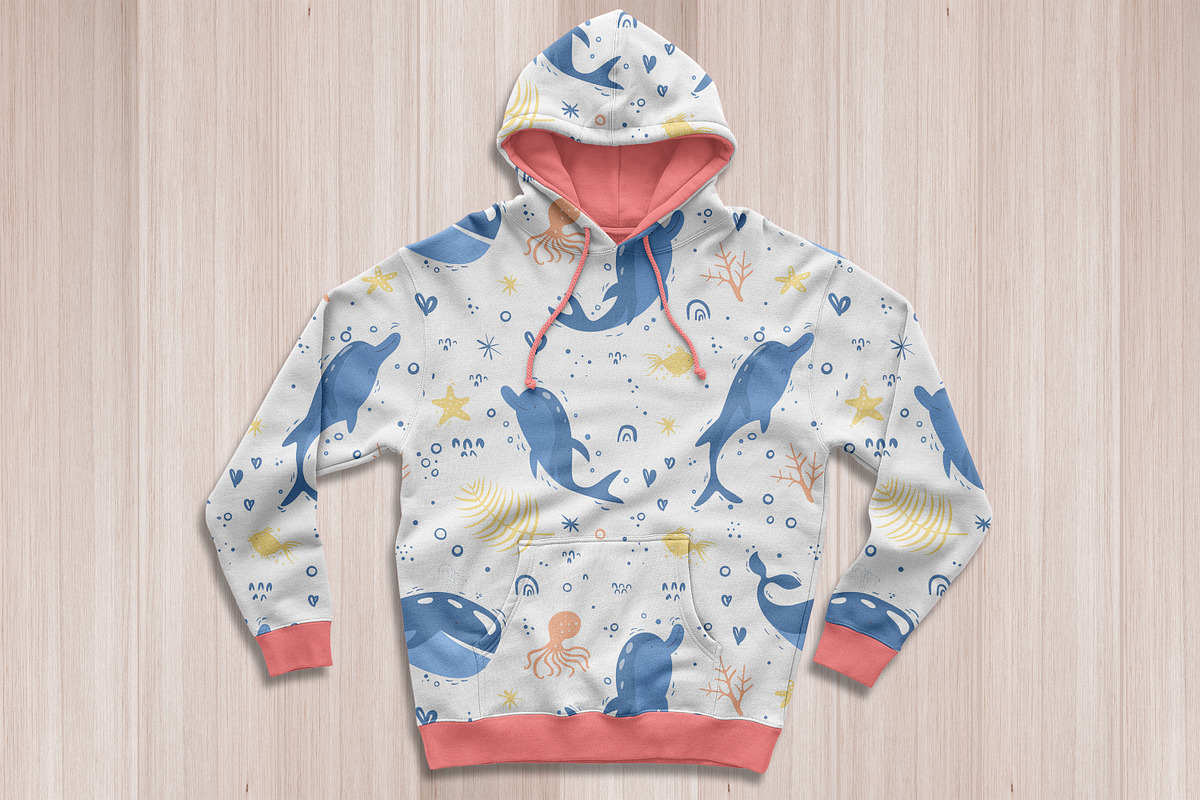Whale Seamless Pattern, a Pattern Graphic by Digital Studio (Photo 4 of 7)