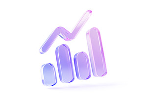 Glass Hologram Bar Chart Or Diagram