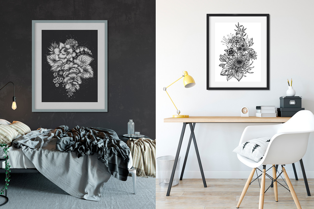 Day and Night. Vector Floral Set, a Pattern Graphic by Molly art (Photo 8 of 14)