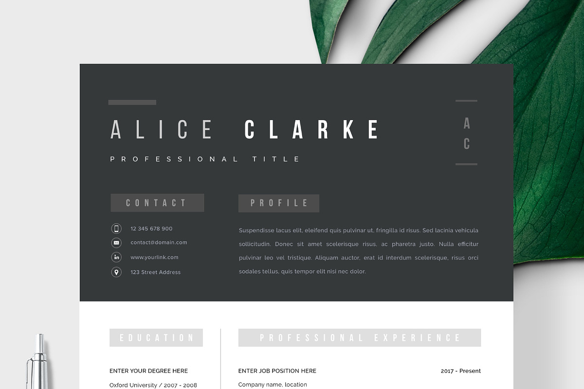 Resume Template 1, 2 page | Oslo, a Resume Template by Resume Angels (Photo 2 of 9)